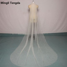 Mingli Tengda Bling Bling Bridal Veil Lace Luxurious Veils One Layer 3 M Long Wedding Veil Elegant Lady Cathedral Veil with Comb 2024 - buy cheap