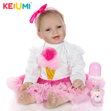 Keiumi-boneca infantil, boneca de algodão 55 cm tipo sorriso, reborn, 22 polegadas, presente de aniversário, moderna 2024 - compre barato