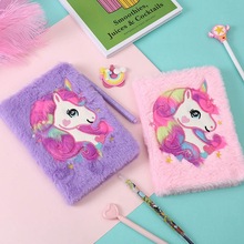 1 Pcs Cartoon Colorful Dream Unicorn Plush Notebooks Girls Portable Pocket Diary Planner Notepad Escolar Papelaria Stationery 2024 - buy cheap