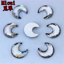 Micui 100PCS 15mm Acrylic Rhinestone Moon Acrylic Flatback Strass Crystal Stones For Dress Crafts Decorations ZZ230 2024 - buy cheap