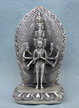 Braços tibetanos de prata 1000 do budismo, estátua deusa guan yin 2024 - compre barato