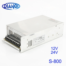 Fuente de alimentación de conmutación DIANQI S-800w 12 v 24 V ac a dc salida del convertidor de fuente de alimentación S-800-12 S-800-24 2024 - compra barato
