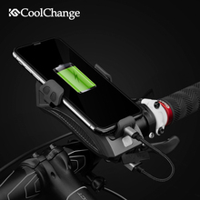 Coolchange buzina para bicicleta, carregador usb ultra brilhante, com power bank, suporte para celular de ciclismo mtb elétrica 130 db 2024 - compre barato
