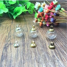 20sets 10*3mm glass globe with 6mm cap jewelry findings set Glass vial pendant glass bottle bubble necklace pendant 2024 - buy cheap
