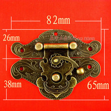 82*65mm  Antique hasp  Alloy lock  Large box buckle  Wooden wine box buttons  Gift box accessories hasp  Wholesale 2024 - buy cheap