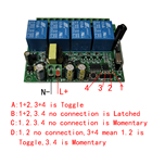 Relé universal ac 220v 10a, módulo de receptor de transmissão e controle remoto sem fio 4 canais rf 315 / 433 mhz - foto 2026