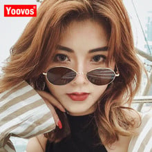 Yoovos 2021 Small Frame Ocean Sunglasses Women Classic Mirror Vintage Street Beat Glasses Men Water Shape Metal Glasses UV400 2024 - buy cheap