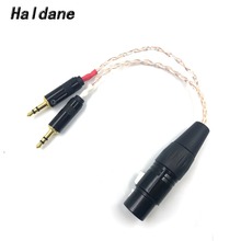 Cabo haldinamarquês de 8 núcleos, 7n occ 2x3.5mm macho para 4 pinos xlr, adaptador de áudio balanceado para PHA-3 pono player 15cm, frete grátis 2024 - compre barato