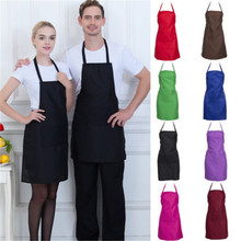Fashion Adjustable Bib Chef Kitchen Apron High-grade with Pockets Cooking Restaurant Pinafore For Men And Women Kitchen Apron 2024 - buy cheap
