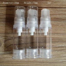 50 x 5ml Empty Mini Clear Airless Lotion Pump Bottle With Clear Cap 5cc Portable Airelss Shampoo Cream Containers 18*75mm 2024 - buy cheap