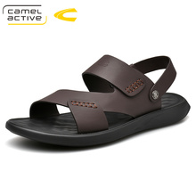 Camel active sandália masculina praia 2019, sapato casual de couro legítimo de alta qualidade para o verão, moda praia 2024 - compre barato