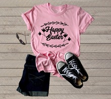 Happy Easter Tshirt fashion tumblr cotton casual tumblr pastel aesthetic camiseta rosa feminina festival gift girl style tee top 2024 - buy cheap