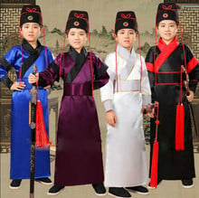 Fantasia masculina hanfu, traje masculino de dança folclórica chinesa em 4 cores 2024 - compre barato