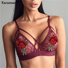 Sujetador de encaje Sexy para mujer, Bralette con bordado de flores, lencería elástica, ropa interior, sujetador más pechugón ajustable, Bikini Pitted 2024 - compra barato