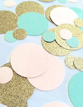 Mint Green, Peach & Gold Confetti | Circle Confetti | Bridal Shower | Table Decor Table decor scrapbook  favors 2024 - buy cheap