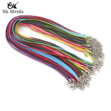 100Pcs Mix Color Suede Cord 3mm Flat Leather Cord Necklace 18" Supplies For Jewelry Wholesale Velvet Rope With Clasp & Extender 2024 - buy cheap