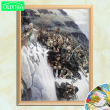 Pintura de diamantes 5D DIY "Suvorov Crossing the Alps", pintura de diamantes cuadrados, bordado de diamantes de imitación, pintura de pintor ruso Vasily Surikov 2024 - compra barato