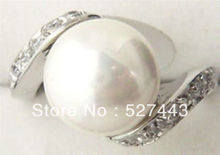 Wholesale free shipping >>Details about  BEAUTIFUL WHITE PEARL RING 6-9# 2024 - buy cheap