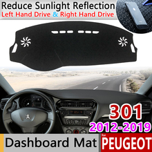 for Peugeot 301 2012~2019 Anti-Slip Mat Dashboard Cover Pad Sunshade Dashmat Protect Carpet Car Accessories 2013 2014 2015 2016 2024 - buy cheap