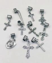 30 Pcs Mixed Alloy Tibetan Silver Plated  Medieval Shield Cross Egypt Ankh Cross Pendants For Bracelet Necklace Jewelry Making 2024 - buy cheap
