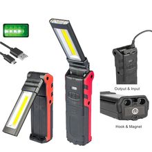 Супер яркий COB светодиодный рабочий свет с магнитным основанием и крючком USB Перезаряжаемый фонарь с настройкой яркости 2024 - купить недорого
