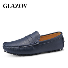 GLAZOV Italian Leather Man Loafers Designer Slip On Driving Shoes Men High Quality Luxury Brand Soft Loafers Large Size 38~50 2024 - buy cheap