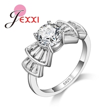 Anéis de prata esterlina 925, acessórios de joia, anéis de moda para mulheres, zircônia cúbica branca 2024 - compre barato