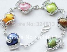 Free Shipping 13mm baroque multicolor FRESHWATER PEARL bracelet #2418 2024 - buy cheap