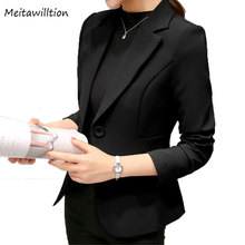 New 2020 Spring Pink Long Sleeve Women Suit Jacket Casual Ladies Button Cardigan Coat Black Business Feamle Black Coat 2024 - buy cheap