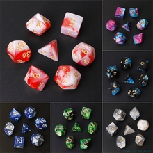 New Acrylic Polyhedral Dice For TRPG Board Game Dungeons And Dragons D20 D12 D10 D10%  D8 D6 D4 7Pcs/set Drop Ship 2024 - buy cheap