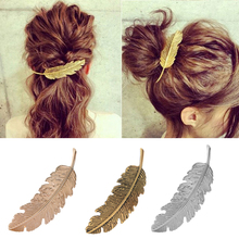 1PC Women Leaf Feather Hair Clips Metal Hairpins Barrette Girls Bobby Pin Hairgrips Headwear Hair Styling Tools Accessories 2024 - buy cheap