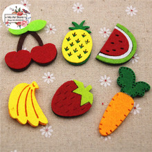 10pcs strawberry/watermelon/pineapple/banana fruit Non-woven patches glitter Felt Appliques for clothes Sewing Supplies 2024 - buy cheap