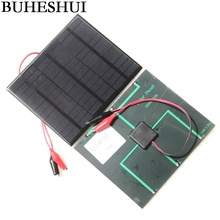 Buheshui 3.5w 18v painel solar policristalino + clipe crocodilo para carregar bateria 12v carregador solar 165*135*3mm 2024 - compre barato