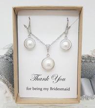 personalize any text wedding bridesmaid round pearl necklace dangles earrings jewelry sets maid of honor proposal gifts 2024 - buy cheap