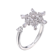 Bettyue Brand Fashion Elegance White Gold AAA Zircon Adjustable Snowflake Jewelry Rings For Women Noble Dinstinctive Wedding Par 2024 - buy cheap