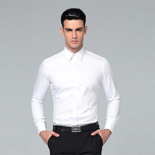 Camisa de hombre 2019 marcas de manga larga trajes de negocios camisas sólido negro Regular Fit hombres de negocios camisas de vestir Camisa 2024 - compra barato