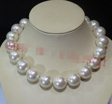 NEW 20mm AAAA White South Sea Shell Pearl Round Beads Necklace 18" AAA style Fine Noble real Natural REAL shipping 2024 - buy cheap