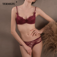 TERMEZY 2019 New Women's underwear Set Sexy Push-up Bra And Panty Sets Bow Comfortable Brassiere Young Bra Adjustable Lingerie 2024 - buy cheap