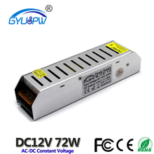 Single Output Long Power supply Switching 12V 6A 72W DC Power Adapter Transformer 100-240V AC-DC SMPS For Led Lighting CCTV AV 2024 - buy cheap
