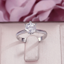 Joyería Fina anillos de plata S925 para mujer, Circonia cúbica clásica, piedra redonda, Color oro blanco, anillo de boda sencillo para novia 2024 - compra barato