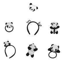 Banda de pelo de Panda para niña, pasadores bonitos, broche, tocado, relleno de animales, diadema de felpa suave 2024 - compra barato