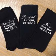 Customize Groom Best Man Usher Father of the Bride or Groomsman Wedding Gift - Personalized Grooms Party Socks - Any Text Colour 2024 - buy cheap