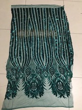 super quality african Embroidered tulle mesh fabric CiCi-42073 with sequins 2024 - buy cheap