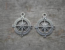 15pcs Compass Charms Antique Tibetan Silver Tone Large Size,Compass Charm Pendants 2024 - buy cheap