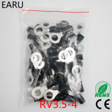 RV3.5-4 Black Ring insulated terminal 100PCS/Pack suit 2.5-4mm2 cable Crimp Terminal Cable Wire Connector RV3-4 14-12AWG RV 2024 - buy cheap