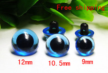 free shipping!!! 9mm/10.5mm/12mm Sew-in Acrylic Eyes Bears Dolls eyes--blue-30pairs 2024 - buy cheap