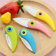 Hoomall Cute Fruit Cutlery Cutter Carton  Box Pare Peel Slice Fold Knife Bird Parcel Peeler Kitchen Mini Lunch Ceramic Cut 2024 - buy cheap