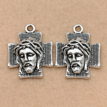 5PCS Crosses Jesus Charm Pendant Antique Silver Plated Jewelry Diy Jewelry Making Handmade 28x22mm 2024 - buy cheap