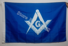 Bandeira maçônica azul venda quente de produtos 3x5ft 150x90cm faixa latão com furos de metal 2024 - compre barato