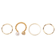 Женское блестящее кольцо с имитацией жемчуга и кристаллами 2024 - купить недорого